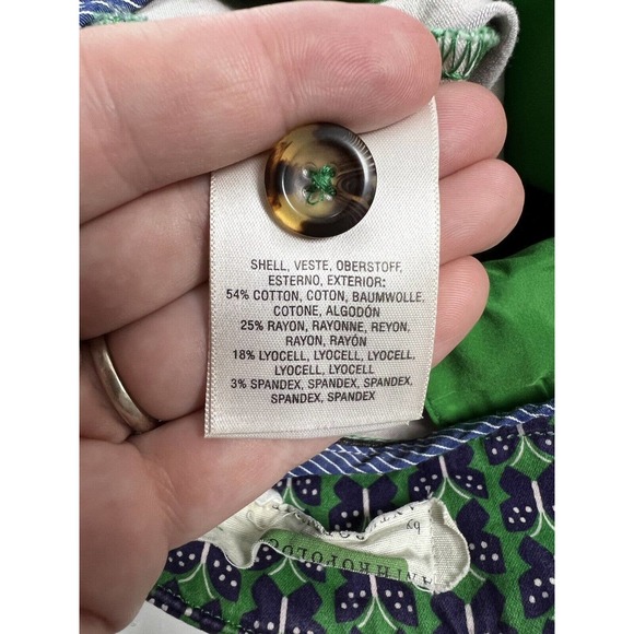 by Anthropologie The Essential Slim Trouser Pant Blue Green Butterfly Print 8 - Picture 5 of 8